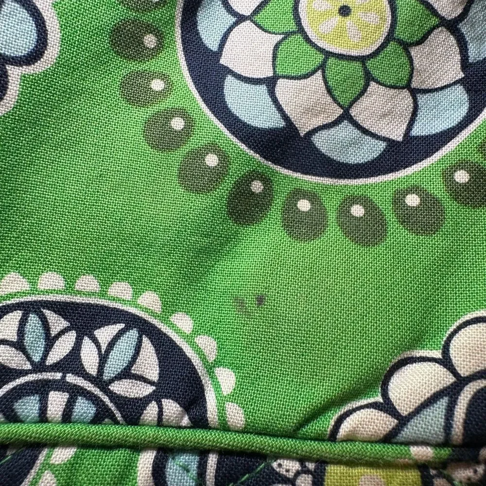Vera Bradley Bag Green Mailbag Crossbody Cupcake Quilted Floral Retired Purse
